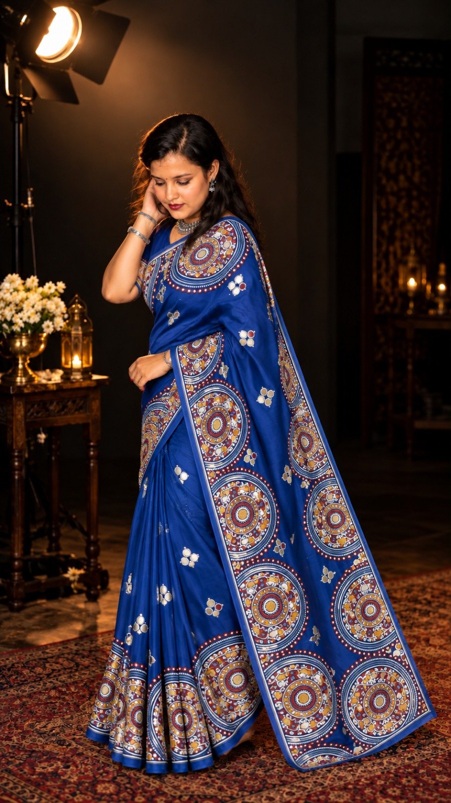 Saarbhi - Blue Mirror Modal Soft Silk Saree image 2