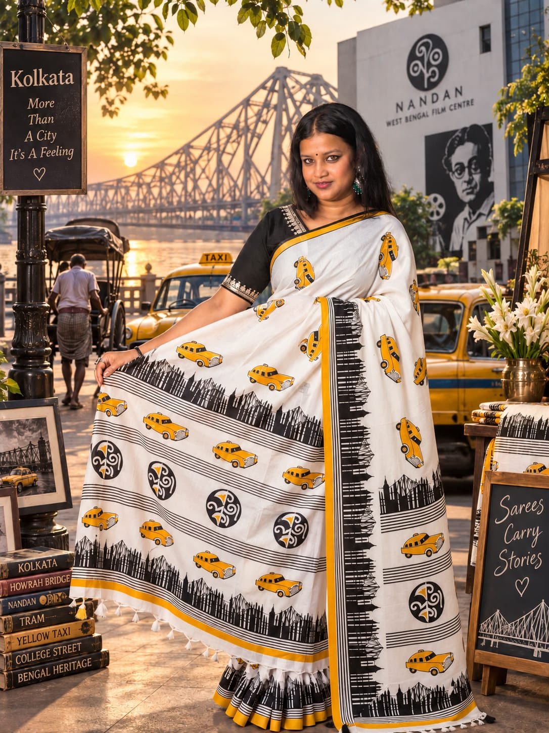 Saarbhi - Cotton Kolkata Print Saree image 3