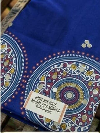 Saarbhi - Blue Mirror Modal Soft Silk Saree image 4
