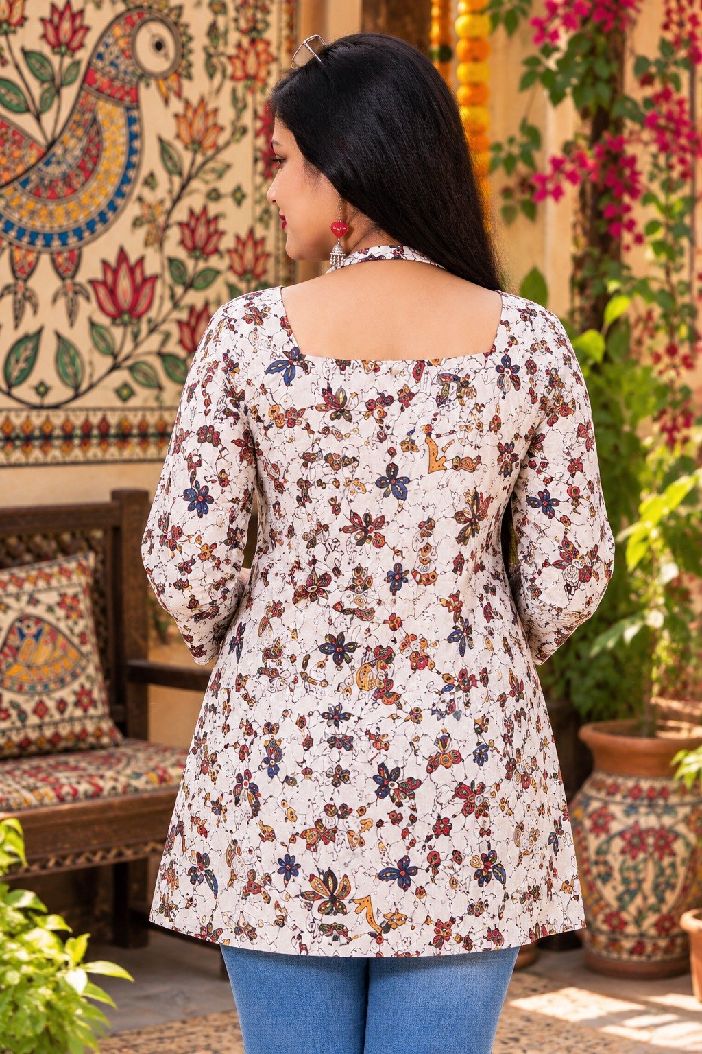 Saarbhi Madhubani Printed Short Kurti image 3