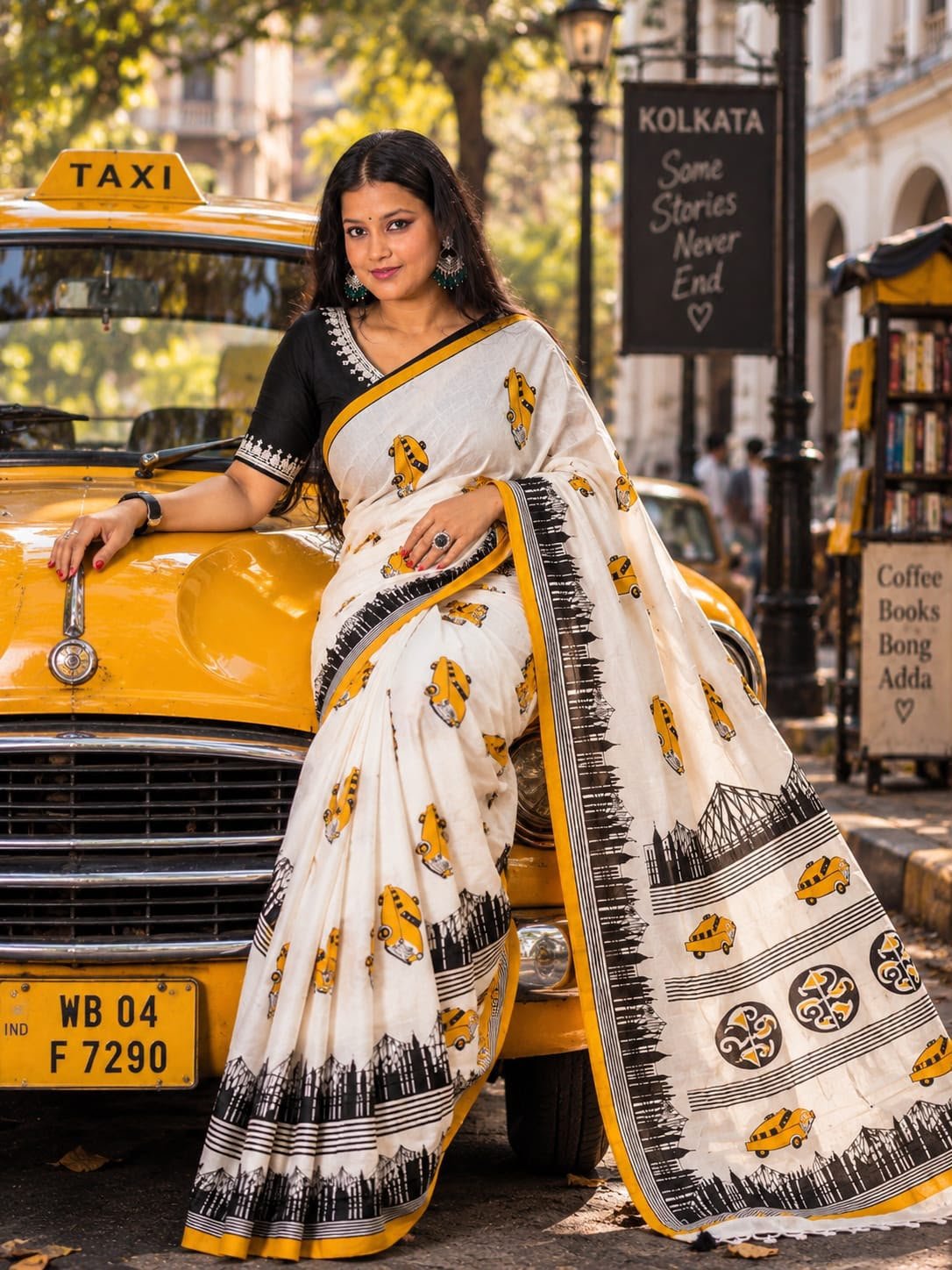 Saarbhi - Cotton Kolkata Print Saree image 4