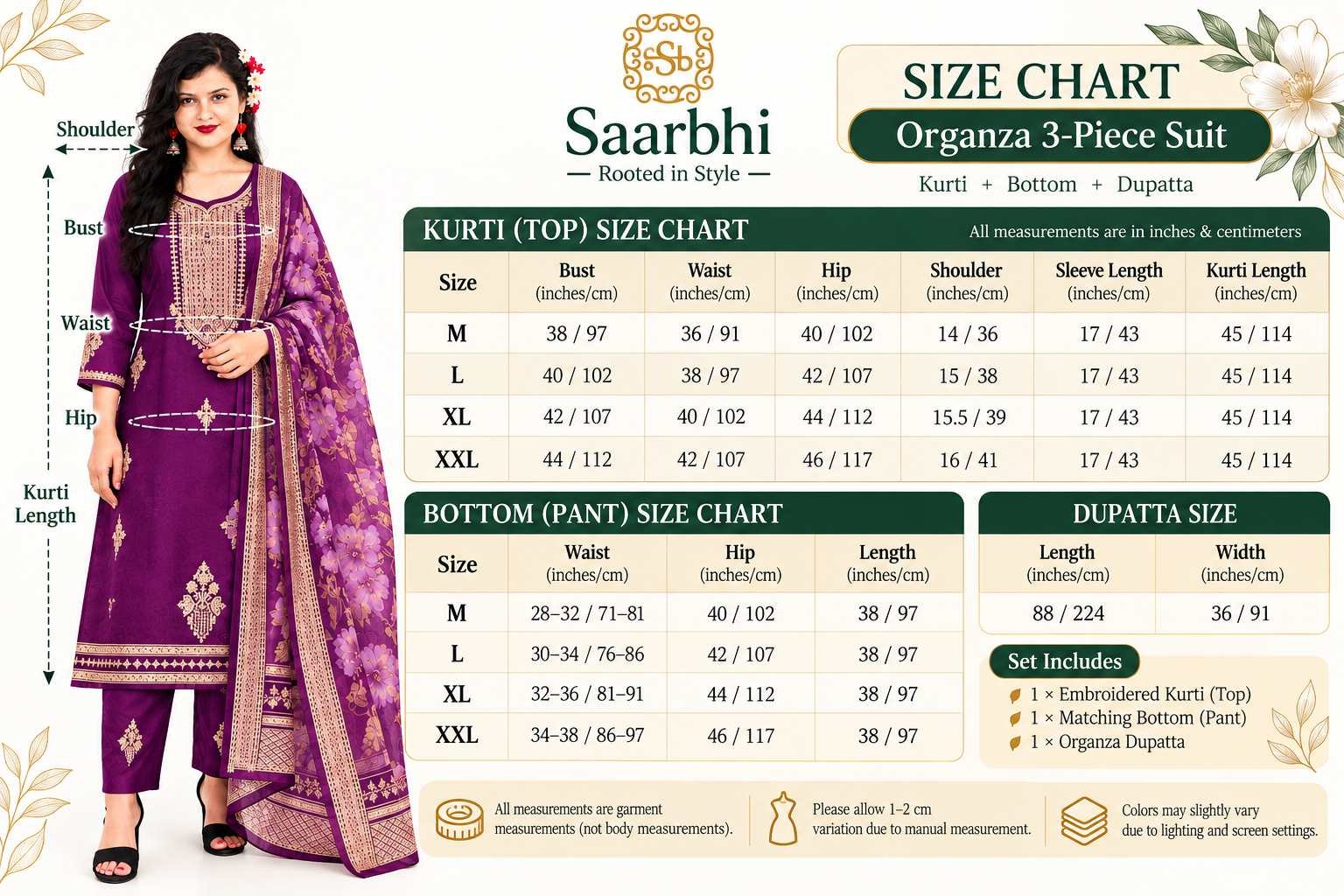 Size chart